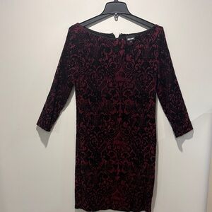 Just Cavalli Black and Red Long Sleeve Dress